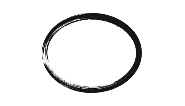 Abstract brush stroke circle on white background.