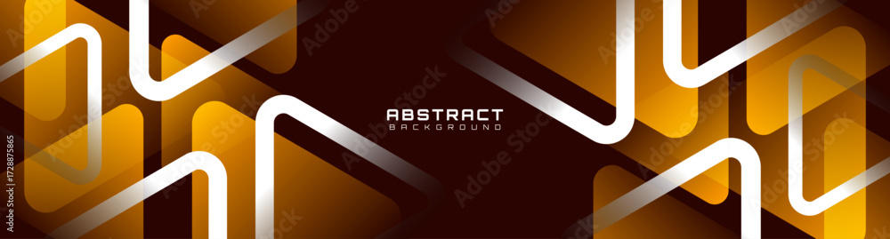 Aufkleber yellow white abstract background overlap layer on dark space with rounded triangles effect decoratio
