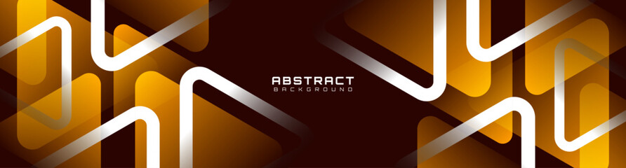 Yellow white abstract background overlap layer on dark space with rounded triangles effect decoration. Modern graphic design element cutout style concept for web, art, flyer, card, or brochure cover