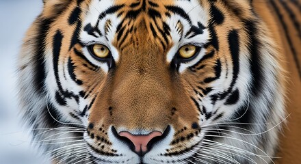Fototapeta premium Close-up of a Majestic Tiger Face with Intense Gaze.