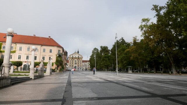 Ljubljana,Slovenia,2025,july,10th, view of Kongresni trg main square