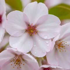 Fototapeta premium Delicate Pink Sakura Petals Bloom