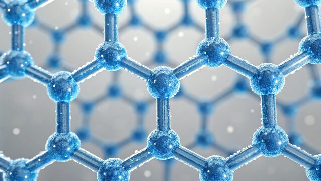 molecular closeup image, macro molecule model, molecule visualization stock, blue atom connection, futuristic molecule abstract, structural chemistry model, macro molecular design, atoms linked photo,