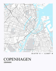 Minimalist City Map Poster, Map Print