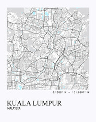 Minimalist City Map Poster, Map Print