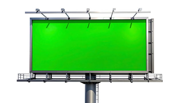 Blank Green Billboard Advertisement Sign.