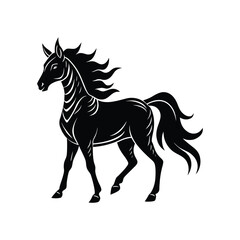 Cavador dog silhouette on white background vector art illustration