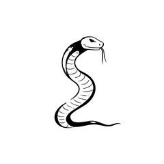 Fototapeta premium Rattlesnake. Rattlesnake simple black and white line art vector logo