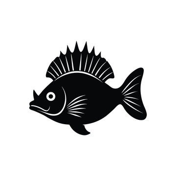 Cephalaspis head silhouette with fossil shell crown vector art illustration