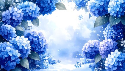 Winter Hydrangea Floral Background