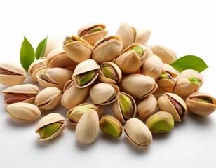 pistachio nuts on white background