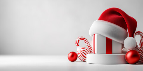 サンタの贈り物と華やかなオーナメント