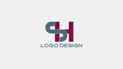 Modern SH monogram logo design in bold minimalist typography, perfect for branding, corporate identity, and creative professional business projects