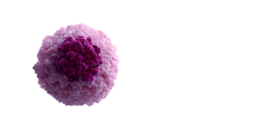 Rendering of a 3D concept for an oncology treatment that kills cancer cells isolated pastel background Copy space