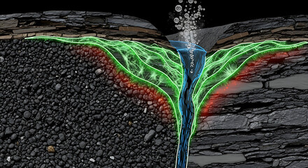 Water flow dynamics in geological formations natural environment scientific illustration earth science perspective