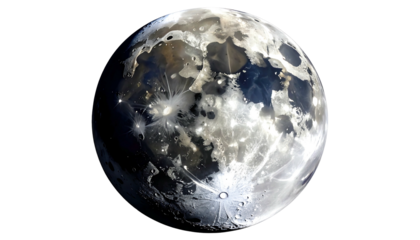 Detailed View of the Moons Surface and Craters.