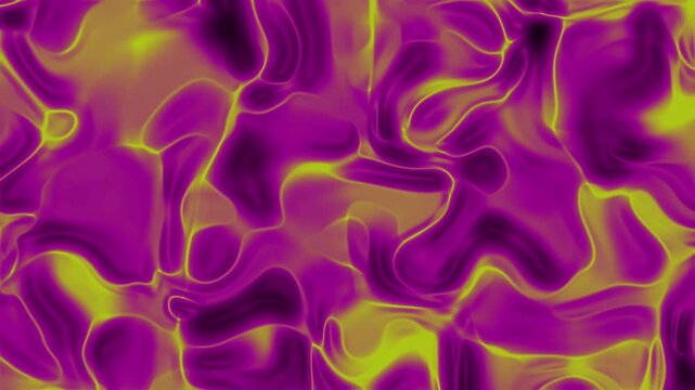 Abstracts Plastic, Abstract liquid fluid animation in vibrant purple and yellow colors, seamless loop,  Video Stock royalty.