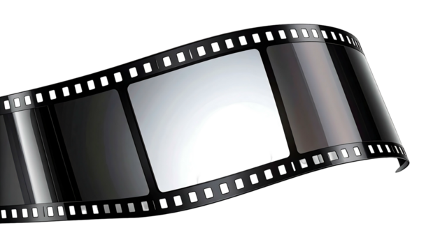 Film strip with blank frames ready for content isolated.