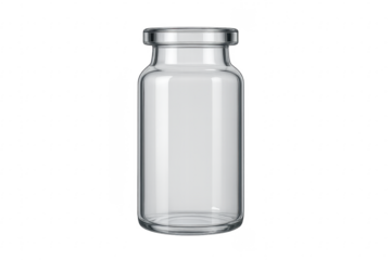 Empty glass vaccine vial ready for medical use