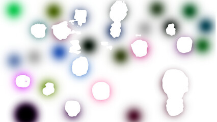  Abstract colorful bokeh lights on a dark background isolated on transparent background