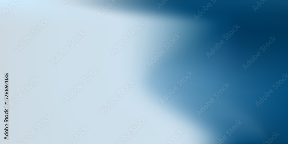 Poster blurry abstract background, template with a soft wavy gradient blending deep blue into white. minima