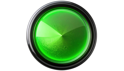 Green Circle Button Push Shiny.