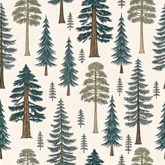 Fototapeta premium forest seamless pattern