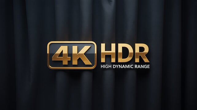 4K HDR High Dynamic Range Logo on Dark Background