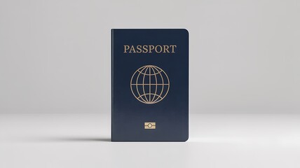 A Dark Blue Passport with a Globe Emblem