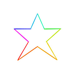 3d star icon. A simple star painting with bright colors and rainbow tones.