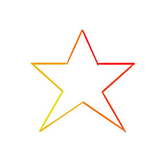 red star on white background. A simple star painting with bright colors, orange-yellow tones.