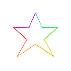Fototapeta premium star icon Simple star drawings are brightly colored, with shades of green, yellow, red, and purple.