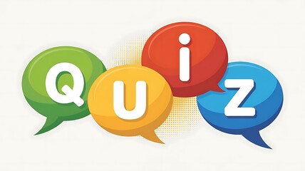 Colorful Speech Bubbles Spell Out "QUIZ