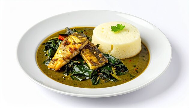 African Green Stew With Fufu Ball