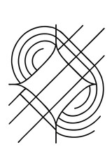 Isolated Abstract Geometric Line Design Element for Modern Graphics