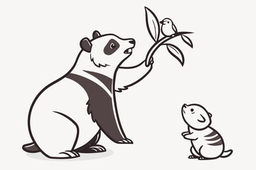 American Bald Eagle on Bare Tree with Flag Vector - Patriotic Clipart Graphic