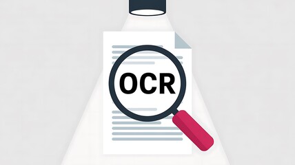 Magnifying Glass on Document with OCR Text