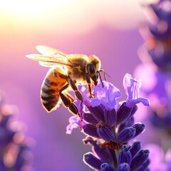 Fototapeta premium Bee on Lavender Flower