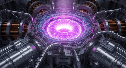 Innovative energy generation process futuristic laboratory digital art high-tech environment close-up view ai studio concept