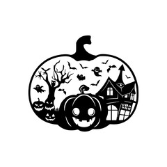 halloween pumpkin on a black background