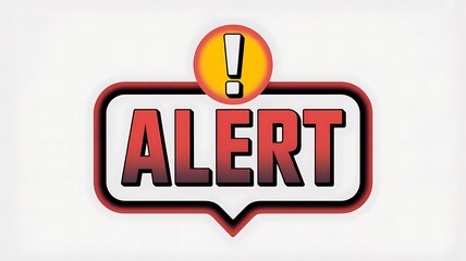 Red Alert Sign with Exclamation Mark