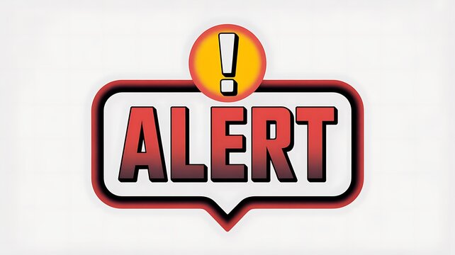 Red Alert Sign with Exclamation Mark