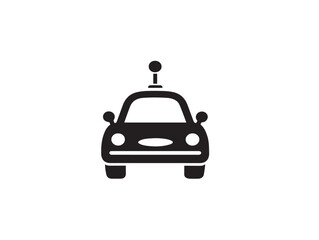 Self driving car silhouette icon vector illustration solid black symbol for future transport