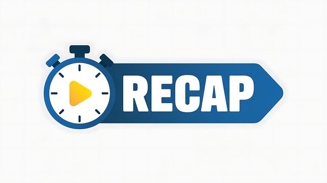 Stopwatch with Play Button and "RECAP" Text