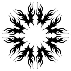black and white floral ornament