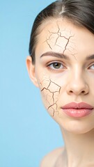 Woman with cracked skin