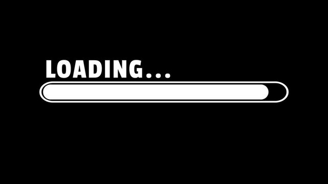Loading Bar Animation on Black Background 4K