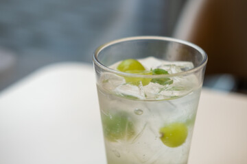 A glass of Shine Muscat green grape ade