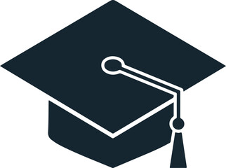 Classic graduation cap icon symbolizing academic achievement and higher education