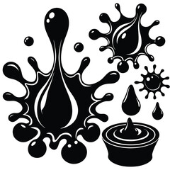 Dynamic abstract liquid shapes with a bold black and white palette perfect for modern graphic design projects